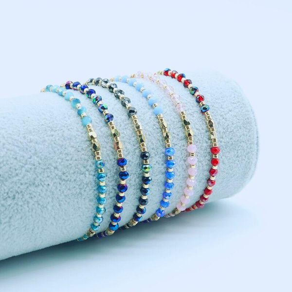 

noter 2021 bohemian bracelet for girl women handmade weave red string braslet small beads brazalete acrylic charm braclet gift, Golden;silver