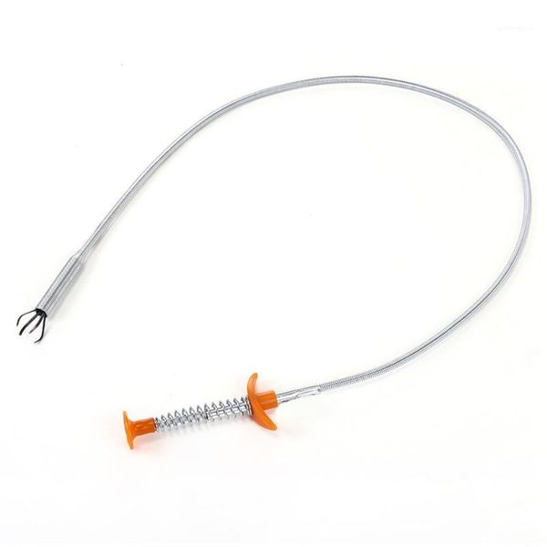 

cleaning brushes flexible long reach claw pick up narrow bend curve grabber tool spring grip 80cm drain snake hair clog remover griptool#21