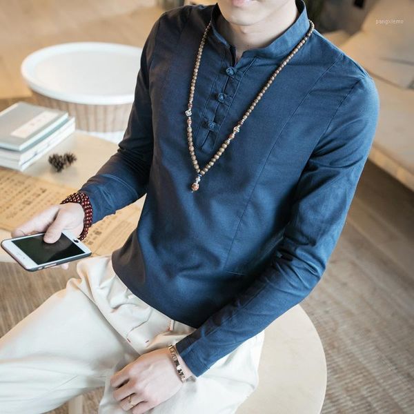 

tradictional chinese clothing for men long sleeve cotton linen shirts tai chi tang suit male chinese 1, Red