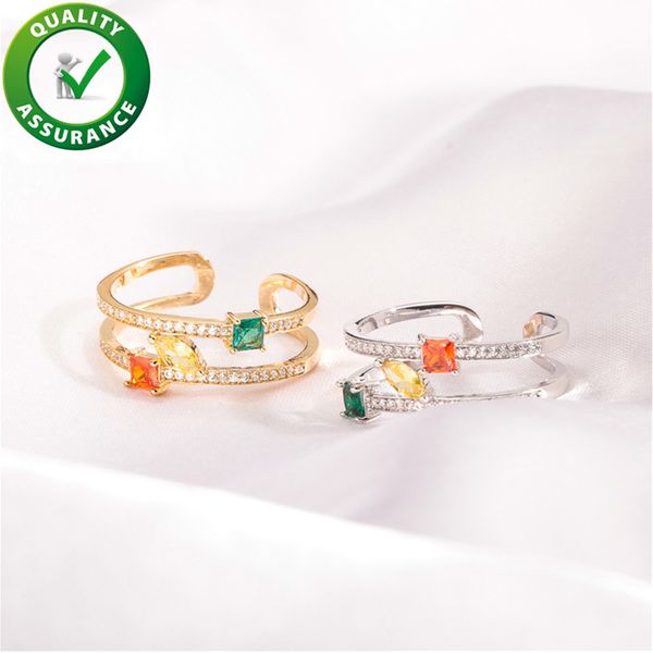 

cubic zirconia cluster rings 14k gold plated hip hop jewelry luxury designer wedding ring for women fashion accessories gold silver, Golden;silver