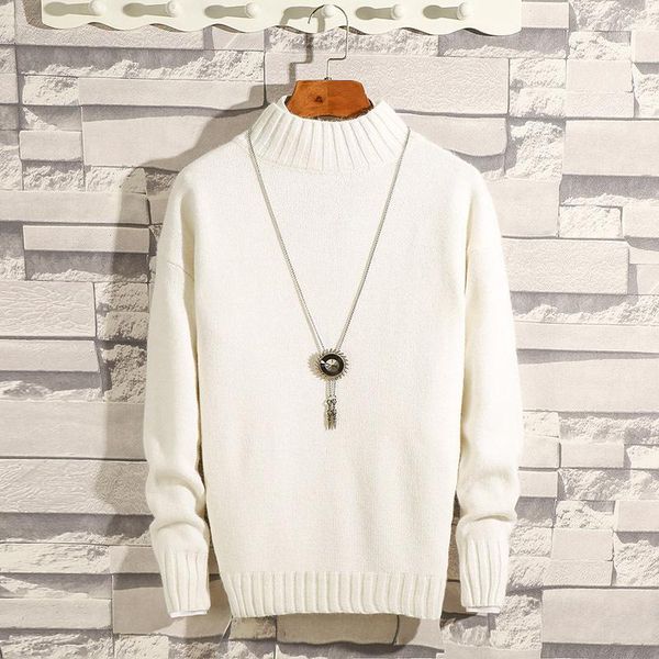 

sweaters men long sleeve winter white red khaki grey light blue black pink blue casual o-neck pullovers thick men sweater1, White;black