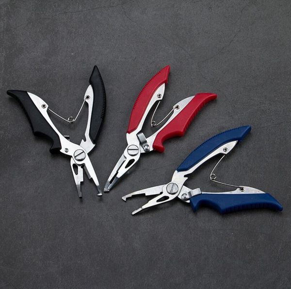 

stainless steel fishing pliers with package non-slip scissors cut line cutter remove hook fishing tackle tool black fish accessory new types