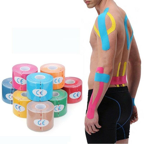

kinesio tape muscle bandage sports kinesiology tape roll elastic adhesive strain injury muscle sticker kinesiology
