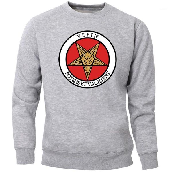 

goat head satan sweatshirts hoodies men vepin potens vacillent crewneck sweatshirt loose jumper fleece warm print streetwear1, Black
