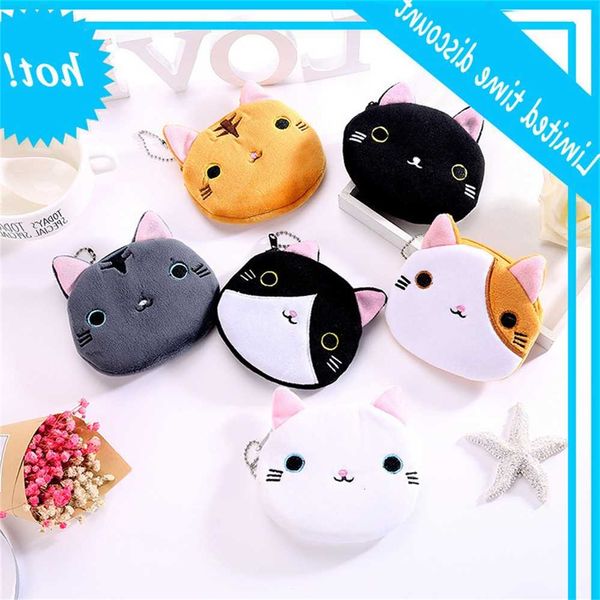 

creative cartoon and korean student lady zipper mini key coin to store japanese cute cat wallet