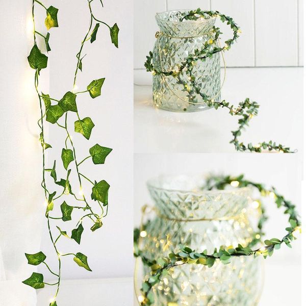 

christmas decorations 2m 20led lvy leaves garland fairy light battery powered led string wedding decor year home decorations1