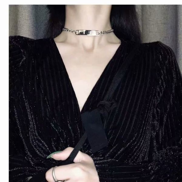 

ожерелья женские простые цепные цепные ожерелья ожерелья ожерелья женские титановые сталь не исчезают, Silver