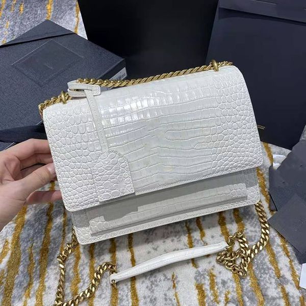 

sell classic fashion crossbody flap bags luxury designer bags alligator leather women shoulder white bags