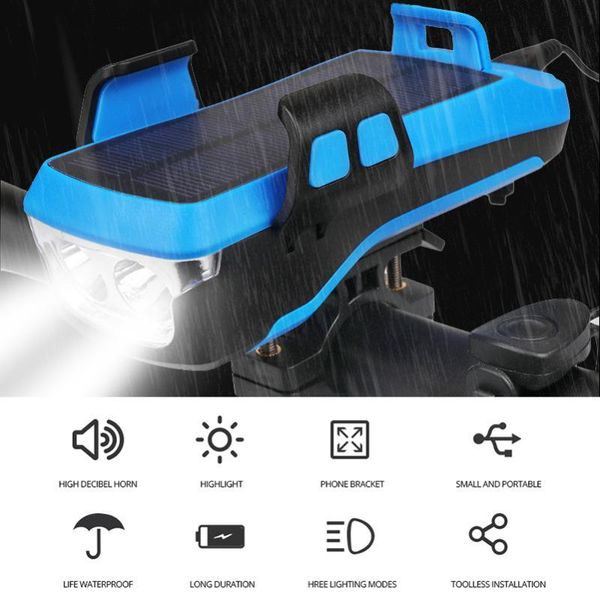 

solar bicycle bike font light solar usb rechargeable 800 lumens bike headlight taillight mtb cycling lamp 4000mah powerbank