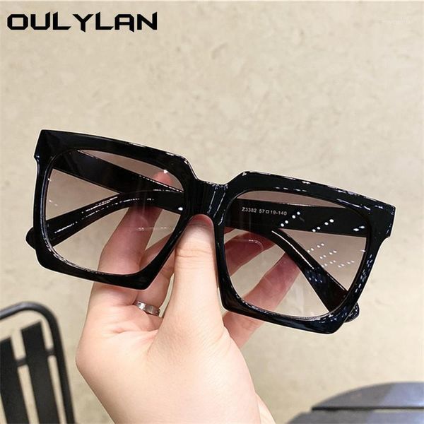 

oulylan fashion gradient sunglasses women 2020 retro oversized sun glasses ladies shades transparent eyeglasses uv400 goggles1, White;black