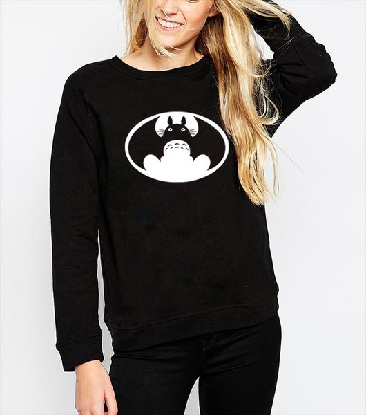 

totoro chinchilla hoodies sweatshirts 2020 women kawaii harajuku fashion punk for girls clothing european korean, Black