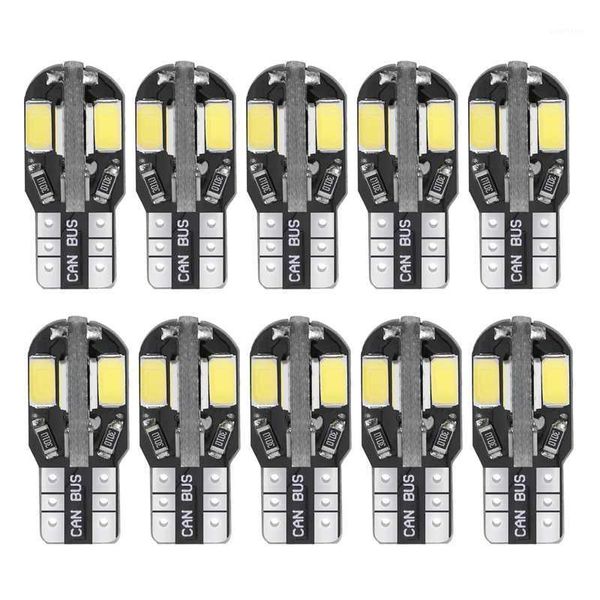 

10pcs t10 w5w 194 5630 8smd car led light auto interior bulb canbus car side wedge light styling lamp white 12v1