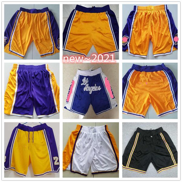 

2020 los анджелес лейкерс men шорты just дон по mitchell ness карманный брюки баскетбол s 2xl, Black