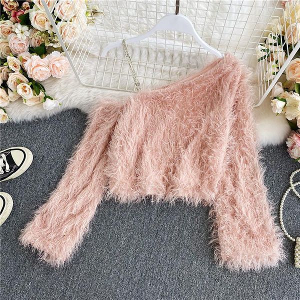 

осень зима новый блуза японский стиль супер фея кисточкой перекоса воротник ремень без бретелек рубашки женщины короткие топы женский blusa, White