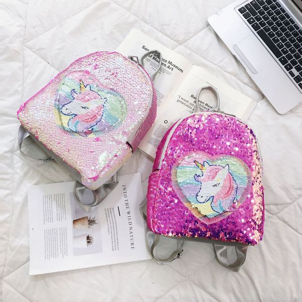 

hbp non-brand q new women's sequin colorful unicorn backpack reversible backpack student bag sport.0018 b6yo