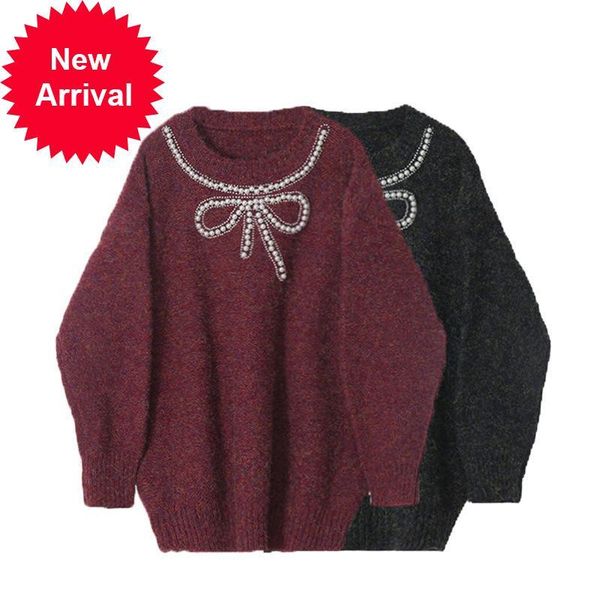 

2021 new winter new frizzy nightgown elegant retro mesh upper female long sleeve comfortable warm sweater 6vvp, White;black