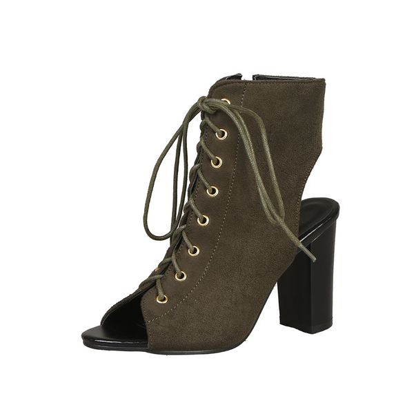 

new fashion 2021 for women sandals lace up zip boots high heels women's shoes 4ie6, Black