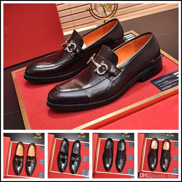 

q5 luxury men flats casual new genuine leather flat shoes men oxford fashion lace up dress shoes work shoe sapatos 22, Black