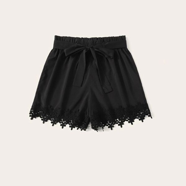 

new women's lace waist shorts in 2019, White;black