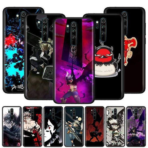 

тонкая обложка для редми примечание 9s 9 9а 9с 8т 7s 8 7 6 8а 7а 6а k20 k30 pro телефон противоударный чехол манга аниме черный клевер