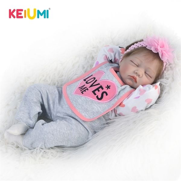 

lifelike reborn doll cloth body 22" 55 cm realistic sleeping girl princess lovely baby dolls for kid birthday gift toddler toy lj201125