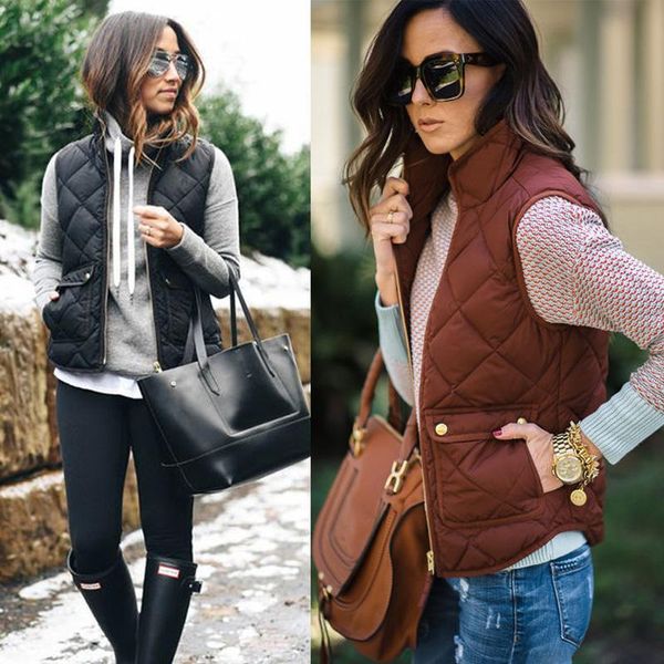 

new arrivals fashion ladies gilet women warmer sleeveless waistcoat jacket coat winter jacket vest, Black;white