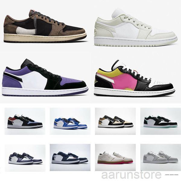 

2020 jumpman low 1 1s basketballs shoes og black toe court purple sp travis scotts men women sneakers eur 36-46 without box k2r5