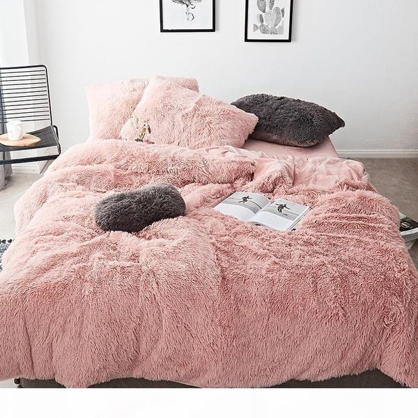 

розовый белый флис ткань зимы толстые 20 pure color пододеяльник норка velvet пододеяльник лист постельное белье наволочки