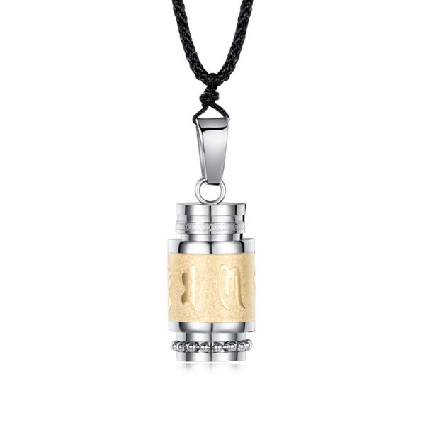 

unique design national fashion retro chinese style titanium steel pendant mantra pendant religious buddhism jewelry 50pcs/lot, Silver