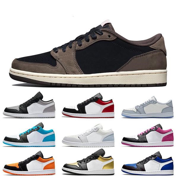 

low 1 1s jumpman basketballl shoes unc og sp travis scotts black toe pine green triple black white men women trainers outdoor shoe