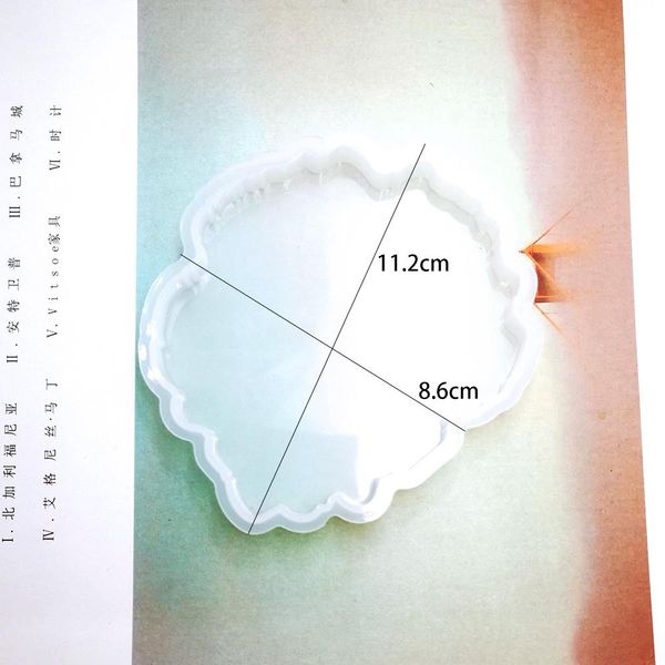 

нерегулярное волна круглый coaster mold кубок мат силиконовые смолы плесень эпоксидной смолы цемент литья ювелирных изделий diy художества и, Black