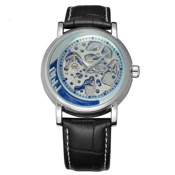 

fashion mens and womes watches pin buckle leather wrist watch automatic mechanical wristwatchs waterproof wrist watchs alloy brand watch ch, Slivery;brown