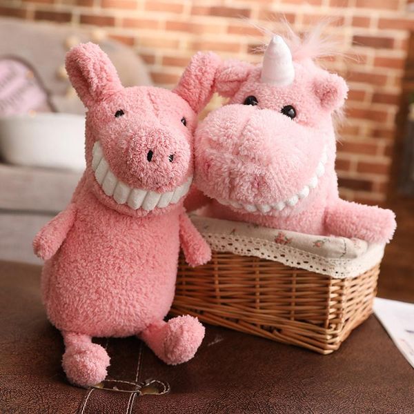 

25 cm unicorn smile with big bamboo charcoal teeth rabbit smile tooth plush toy dog monkey pig dinosaur toy animal toy yes