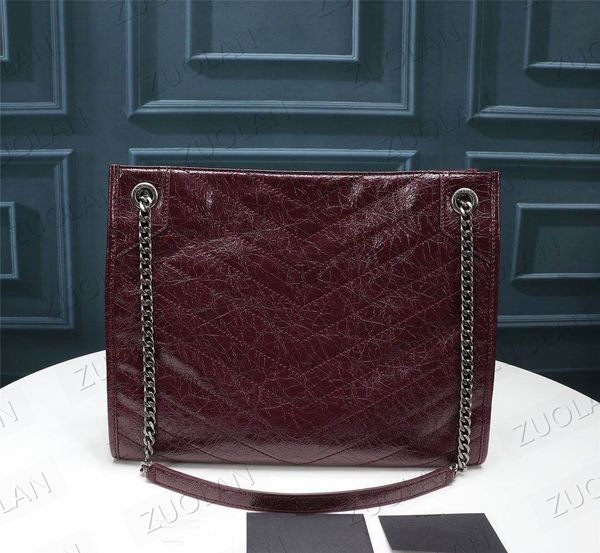 

sunset bag 577999 33cm niki medium shopping bag crinkled vintage calfskin made of corrugated oil and wax leather shoulder bag black qa1o