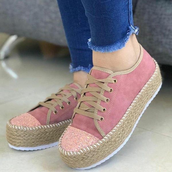 

women canvas shoes women casual hemp thick bottom flats lace-up fashion ladies autumn vulcanized shoes white sneakers 1020, Black;white