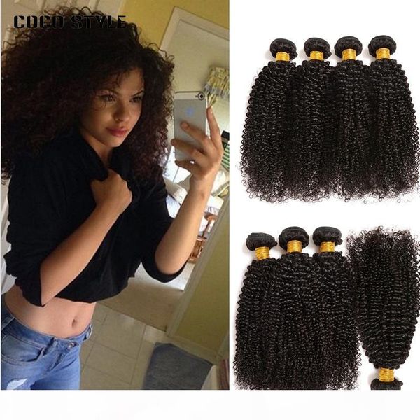 

brazilian kinky curly brazilian hair kinky curly hair 4 bundles brazilian human hair extension virgin kinky curly, Black
