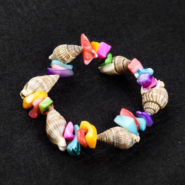 

seashell conch charm bracelet handmade rice snails and colorful square shell bracelet for women men kids beach jewelry gift h bbysoc