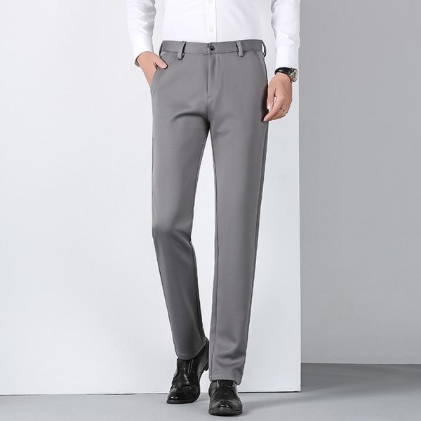 

cvot1 knitted and winter four aged men's middle trousers side elastic casual pants straight tube business casual thick autumn long pant, Blue