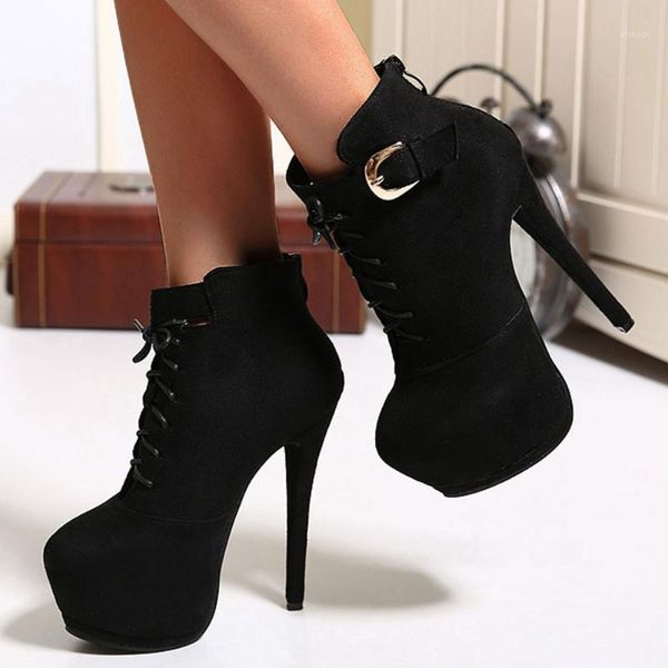 

boots karin brand 2021 fetish sm thin high heels women shoes fashion winter party prom ankle female1, Black