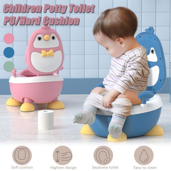 

cute penguin ajustable height baby potty training seat portable toilet for babies girls infantil solid baby boys children's pots 201117