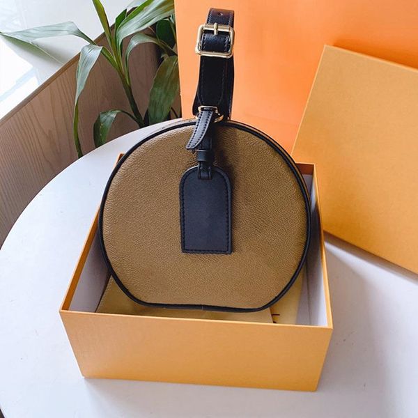 

handbag fashion bag genuine leather handbag for women with zipper printed small round bag accessories flower pouch retro shoulder bags