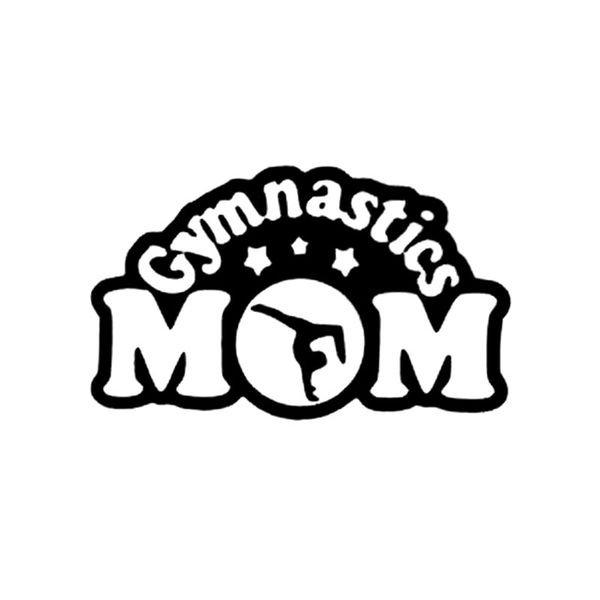 

16.5cm*10cm fashion vinyl car sticker gymnastics mom motorcycle decal black silver c15-2896