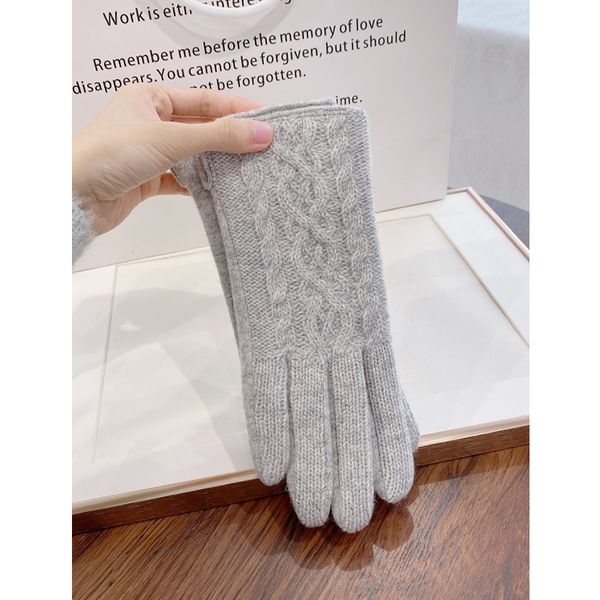 

gloves for men women in winter a pair of knitted wool riding cold proof warm and thick cashmere students, Blue;gray