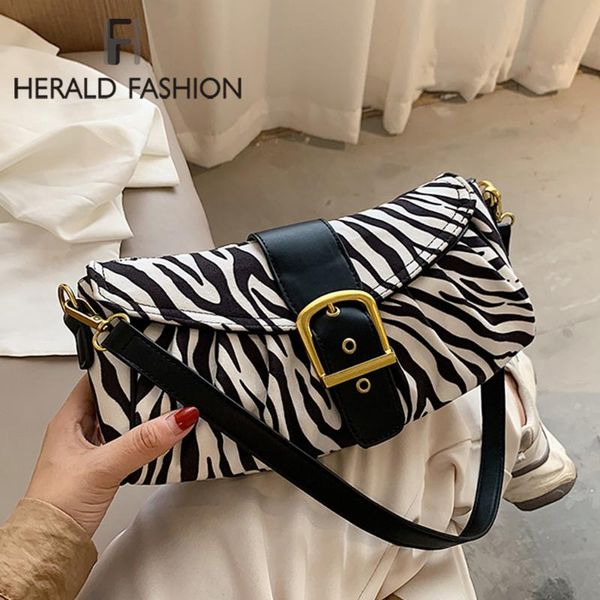 

zebra pattern women bag bolsas luxury designer handbags ladies leather handbags messenger purse retro baguette shape tote bags