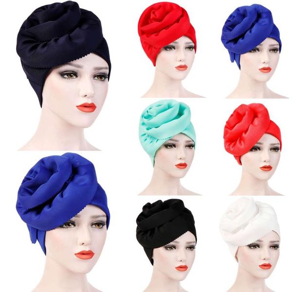 

beanie/skull caps solid women's hat muslim stretch turban chemo cap hair loss head scarf wrap casual soft czapka zimowa, Blue;gray