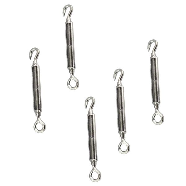 

5pcs stainless steel hook & eye turnbuckle wire rope tension swivel hooks