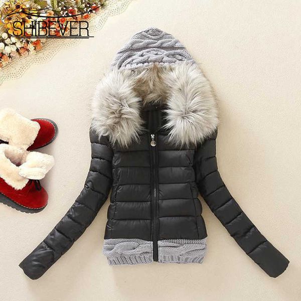 

autumn winter women jacket coat knitting cotton padding hooded ladies short coat sweaters bomber jackets female outwear zjt354 s18101204, Black;brown