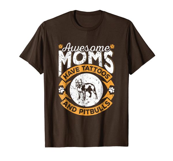 

awesome moms have tattoos and pitbulls t-shirt - dog lovers, White;black