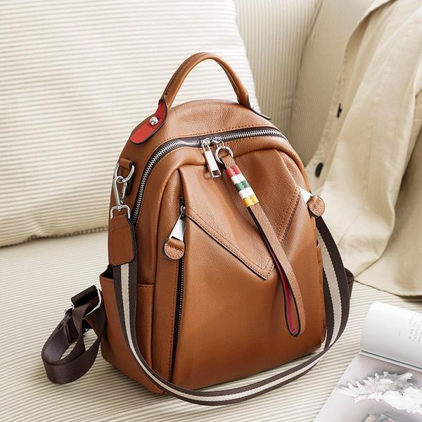 

woonam women fashion bag hide genuine calf leather backpack bag wb1115