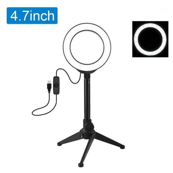 

4.7" led ring light 6500k usb ring light with adjutsable tripod for live streaming, makeup, and more1